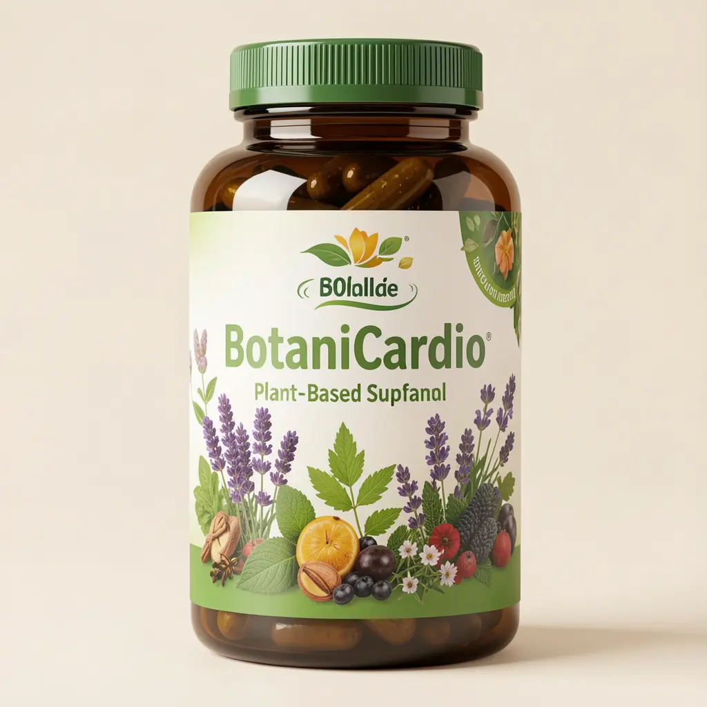 BotaniCardio plant-based supplement bottle with natural botanical ingredients